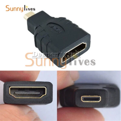 HDMI Female to Micro HDMI Male F/M Converter Adapter Connector HD TV Camera - Image 1 of 4