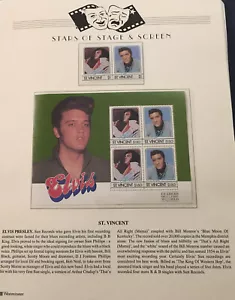 St Vincent Miniature Set Of 4 Elvis Presley $1.50 Stamps & 2 x $1 Stamps (a) - Picture 1 of 4