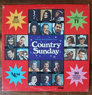 Country Sunday Johnny Cash Burl Ives Wayne Newton & More Vinyl LP Record Album - Image 1 of 4