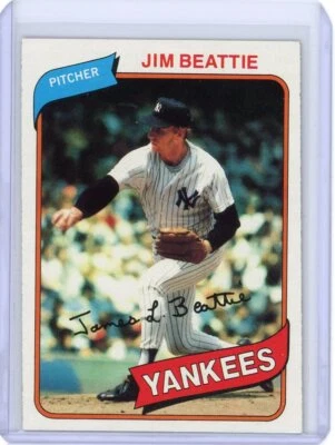 1980 TOPPS JIM BEATTIE #334 NM-MT TO MINT SET BREAK YANKEES - Image 1 of 2