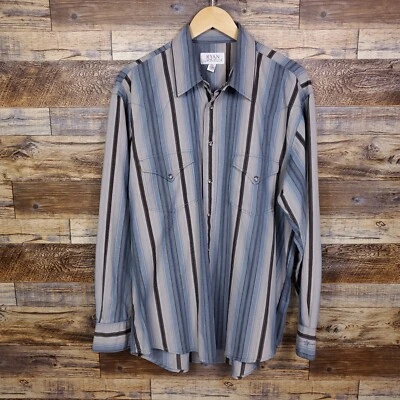 Camisa de algodón a presión de manga larga Ryan Michael para hombre talla L occidental Foto 1 de 4