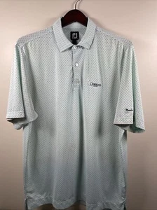 FootJoy FJ grün blau gepunktet Performance Golf Poloshirt Herren L Large - Bild 1 von 12