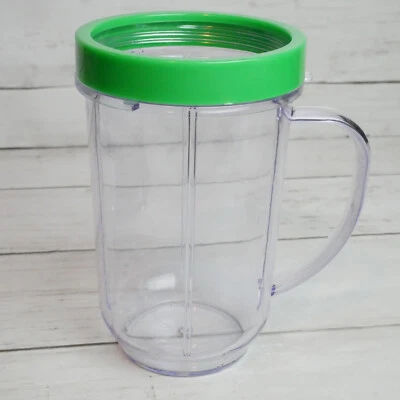 Original Magic Bullet Blender Cup w handle & Green Rim Replacement Part f MB1001 - Image 1 of 4