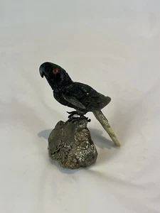 Vintage Carved Stone Granite Parrot Statue Figure on Stand 3.5” Tall. - Picture 1 of 5