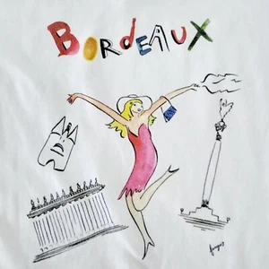 Bordeaux France T-Shirt Womens Small White - Picture 1 of 5
