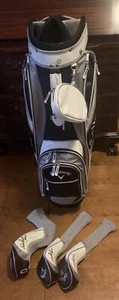 Callaway Solaire 8-Way Golf Cart Bag with Woods Headcovers Black White Gray - Picture 1 of 8