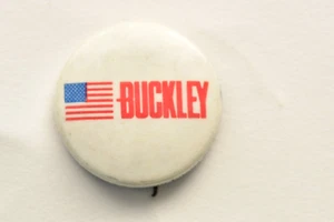 Vintage 1970 James L. Buckley NY Senate Campaign Button – USA Flag Design - Picture 1 of 2