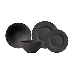 Juego de vajilla Villeroy & Boch Manufacture Rock 4 piezas negro efecto pizarra - Imagen 1 de 8