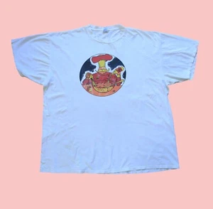Chef Cook Graphic Joke T shirt Vintage 1990s Colorful Graphic White Top, XXL - Picture 1 of 8