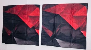 Square Pillowcases with Zipper Set of 2 Red and Black Abstract Background Cover - Picture 1 of 5