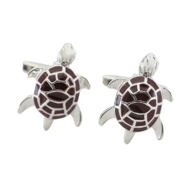 ABOTOADURAS TARTARUGA Esmalte Marrom Tartaruga Bonito Réptil Animal Casamento com Bolsa de Presente - Imagem 1 de 4