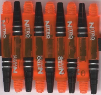 RED DRAGON NitroTech Orange Short Polcarbonate/Aluminum Top Dart Shafts: 1 set of 3
