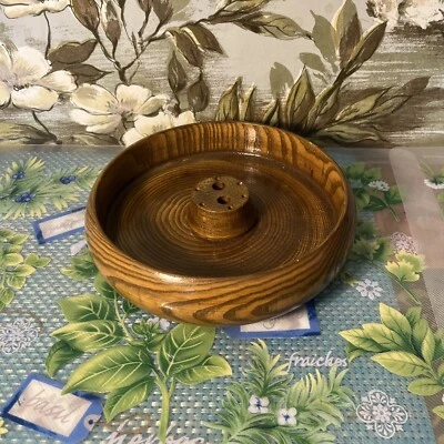 Vintage Solid Wood Handmade 8 Inch Nut Bowl - Image 1 of 4