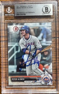 Peter Alonso Signed Autographed 2017 Bowman Draft Baseball Card #BD-83 Beckett