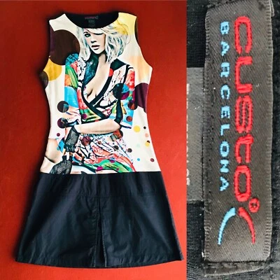 MINIVESTIDO CUSTO BARCELONA Vintage Y2K Estampado Gráfico Talla 38 Foto 1 de 4