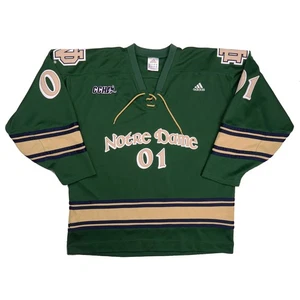 RAR! Adidas Notre Dame Fighting Irish genäht grün Hockey Trikot Herren Größe XL - Bild 1 von 22