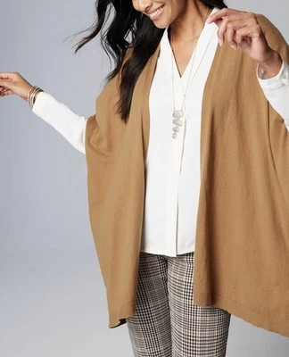 Cárdigan mujer J. Jill Wearever Collection frente abierto talla 3X tostado acogedor neutro Foto 1 de 4