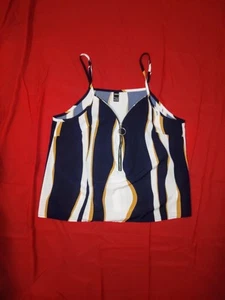 (LG)SHEIN Multicolor wavy striped spaghetti strap flowy top - Picture 1 of 3