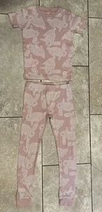 Carter's 2 Piece Pink Bunny Rabbit Polka Dot Pajama Set Snug Easter Girls Size 8 - Picture 1 of 15