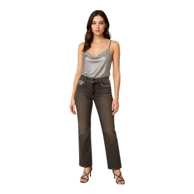 Escada Sport Denim Straight Leg Sequined Embellish Jeans Gray Women’s Size US 10 - Image 1 of 4