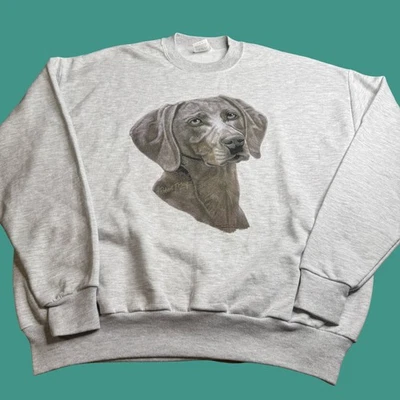 Robert J May Weimaraner Hombres XL Sudadera Caza Perros De Colección Gráfico Blanco Foto 1 de 4