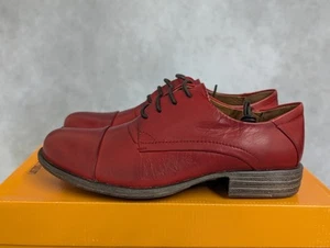 Miz Mooz Letty Red Leather Shoes – Women’s Size 7 – Side Zip, Low Heel (#B2) - Picture 1 of 6