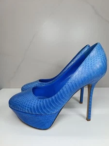 Sergio Rossi Plateau-Pumps blau Python rund geschnitten Größe 36 - Bild 1 von 24