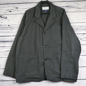 Uskees Utility Jacket Mens XL Chore Organic Herringbone 300 GSM Olive Green - Picture 1 of 14