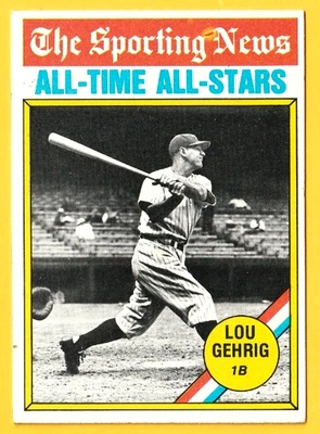 Lou Gehrig 1976 Topps A/T A/S #341 Ex+/Exmt Hofer Foto 1 de 2
