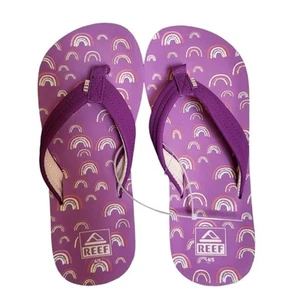 Reef size 4 /  5 New Rainbow purple Flip flops Sandals thong girls sandals - Picture 1 of 8
