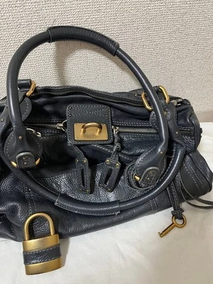 Bolso de Mano Grande Chloe Paddington Gris Negro Cuero Usado Foto 1 de 4