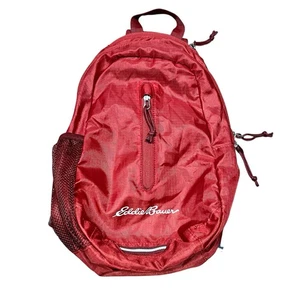 Eddie Bauer Single Strap 10L Stowaway Red Travel Bag Backpack Zipper Lightweight - Picture 1 of 11