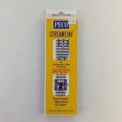 PECO SL-E391F N Scale Electrofrog Small Radius Right Hand Turnout Code 55 - Image 1 of 2