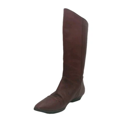 Botas femininas equestres vintage Etienne Aigner couro borgonha altura do joelho tamanho 8,5 M - Imagem 1 de 4