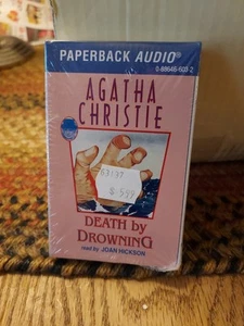 1989 Agatha Christie Paperback Audio Death By Drowning Cassette Tape sealed - Picture 1 of 2