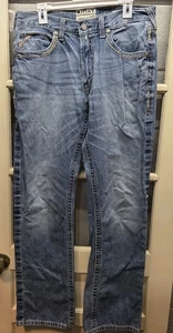 Ariat M5 Jeans Uomo 35X36 Blu Denim Ridgeline Gamba Dritta Vestibilità Dritta - Foto 1 di 5