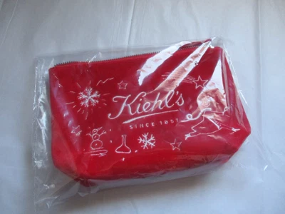 Nuevo Bolso de Maquillaje Kiehl’s Terciopelo Rojo Vacaciones 9" Bolsa con Cremallera Cosméticos Viaje Foto 1 de 2