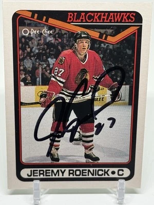 1990-91 OPC JEREMY ROENICK Chicago Blackhawks Card #7 SIGNED - Image 1 of 2