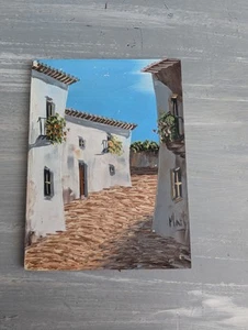 Small signed painting of Mediterranean street scene - Picture 1 of 2