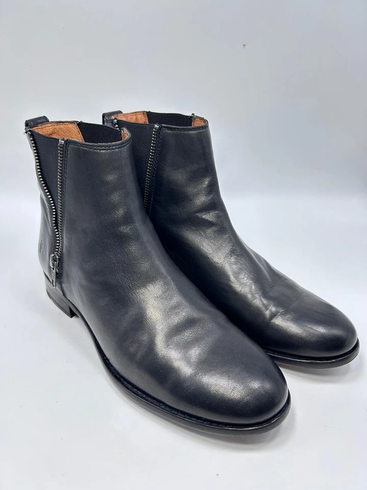 Botines Frye Carly de cuero Chelsea con cremallera para mujer talla 9,5 negros Foto 1 de 4
