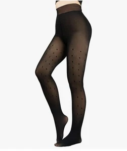 Plus Size Fleece Lined Thick Tights - Fake Translucent Sheer Elastic Sz XL - New - Picture 1 of 1