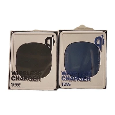 2 Staples Qi Wireless Charging Pad 10w for iPhone  Android Phone  1 Blue 1 Black - Image 1 of 3