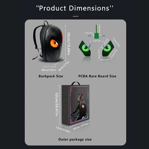 LED Backpack Hard Case Large Capacity Waterproof Programmable Carbon Fiber ZC - Picture 1 of 24