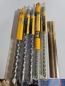 LOT OF 5 DEWALT CONCRETE HAMMER DRILL BITS LARGE 1/2" - 1" - Picture 1 of 3