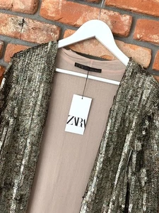 A032 ZARA EMBROIDERED KIMONO SEQUINNED LIMITED EDITION BLAZER JACKET COAT - M - Picture 1 of 18