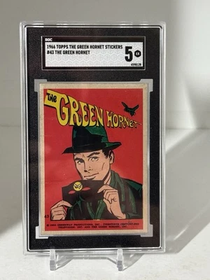 GREEN HORNET 1966 TOPPS GREEN HORNET STICKER #43  SGC 5  SHIPS SAME DAY - Image 1 of 3