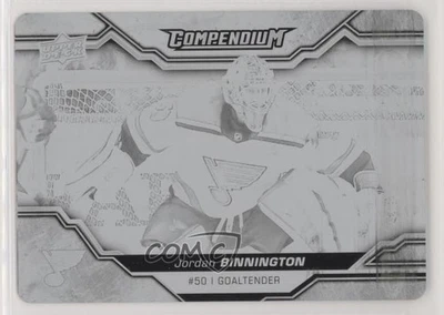 2018 Upper Deck Compendium Printing Plate Black 1/1 Jordan Binnington #721 0c3 - Image 1 of 3