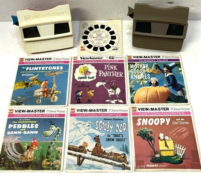 Vintage GAF View-Master Lot Viewers Reels Slides Scooby Flintstones Pink Panther - Image 1 of 4