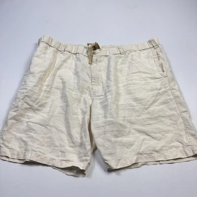 Tommy Bahama Pantalones Cortos Para Hombre 3XB Beige 100% Lino Cordón Cintura Informal Verano Foto 1 de 4