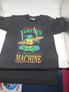 DD4 VTG 90s TMNT Mean Green Pizza Eating Machine T-Shirt Youth L Select-T - Picture 1 of 5